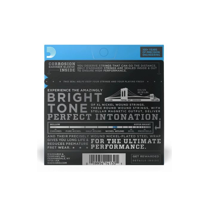 Струни для гітари D'Addario XL Nickel Wound Super Light Top / Regular Bottom (09-46) (EXL125)