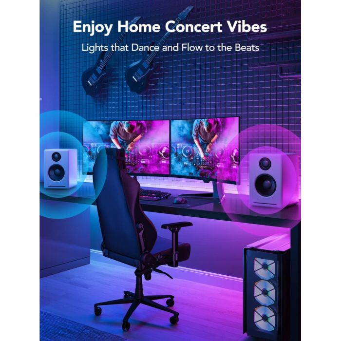 Світлодіодна стрічка Govee H100E LED Compatible extension of H61E1, 1.0m, RGBIC , WI-FI/Bluetooth, white (H100E0D1)