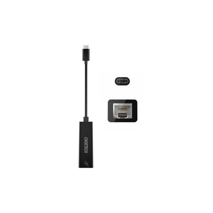 Адаптер USB-C to RJ45 Ethernet 1000Mbps Choetech (HUB-R01)