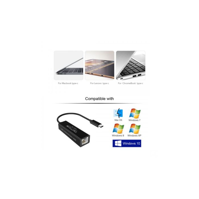 Адаптер USB-C to RJ45 Ethernet 1000Mbps Choetech (HUB-R01)