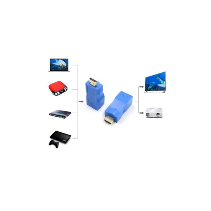 Адаптер HDMI extender passive 30m RJ45 1080P Extradigital (KBH1754)