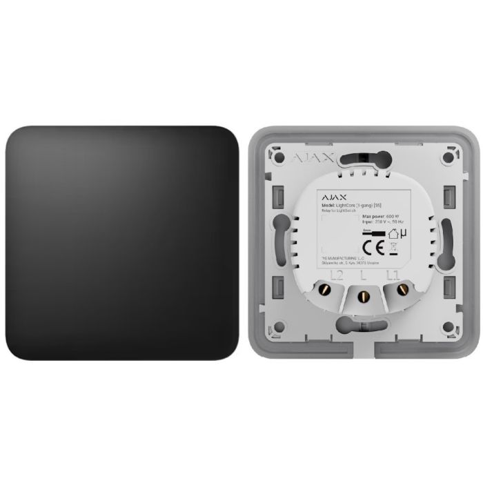 Розумний вимикач Ajax LightSwitch 1-gang чорна