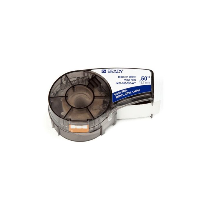 Стрічка для принтера етикеток Brady M21-500-595-WT, vinyl, 12.7mm/6.4m. Black on White (M21-500-595-WT)