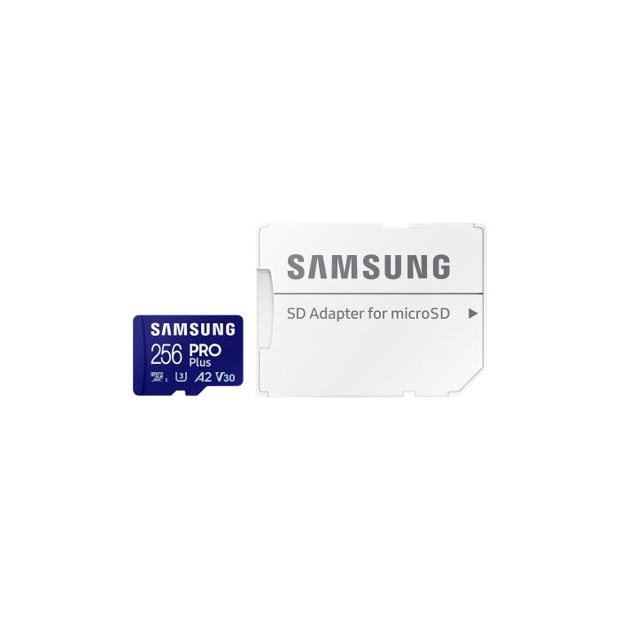 Карта пам'яті Samsung 256 GB microSDXC Pro Plus UHS-I U3 V30 A2 Class 10 + SD-adap (MB-MD256SA/EU)
