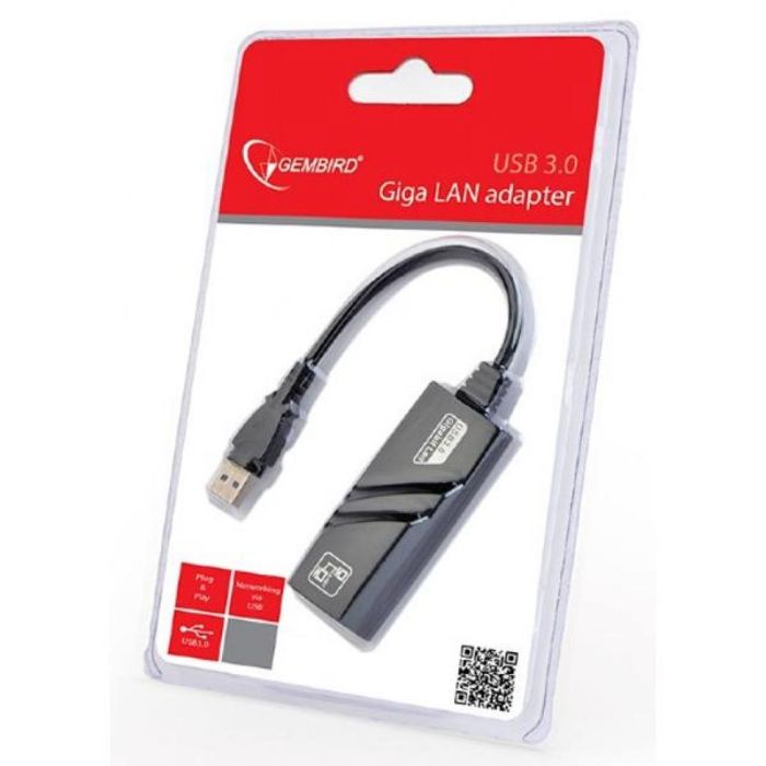 Адаптер USB 3.0 AM to RJ45 Ethernet 1000Mbps Gembird (NIC-U3-02)