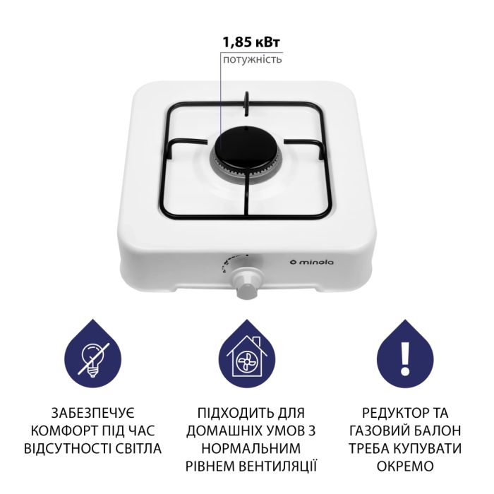 Настільна плита Minola TGH 100 WH