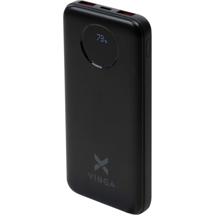 Батарея універсальна Vinga 10000 mAh 22.5W Display Black (VPBB1022)