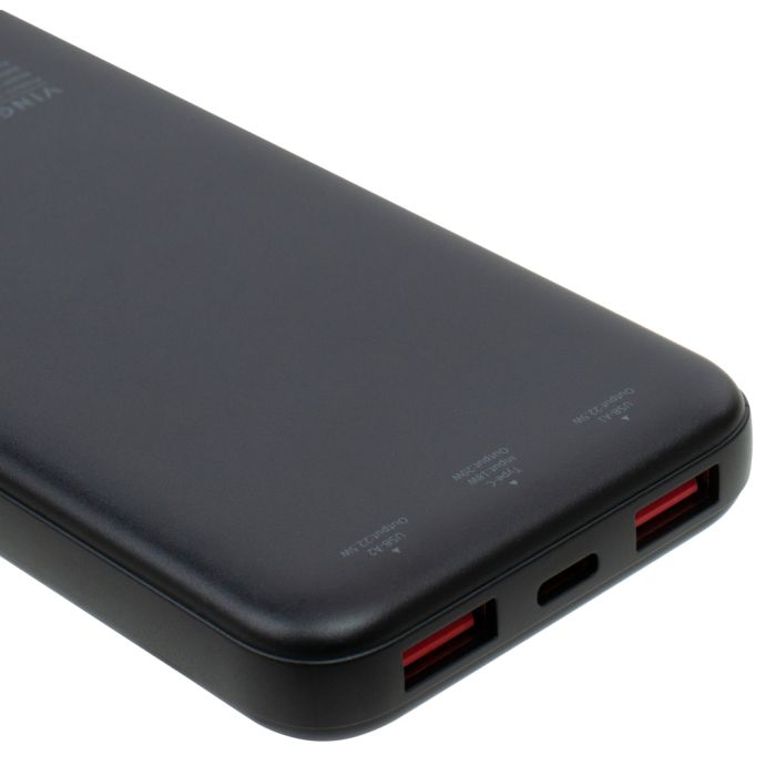 Батарея універсальна Vinga 10000 mAh 22.5W Display Black (VPBB1022)