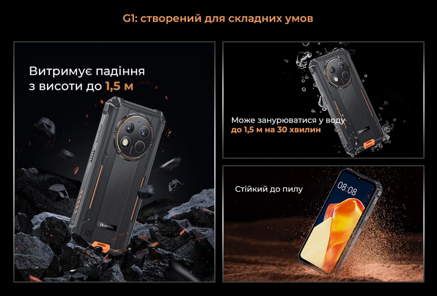 Мобільний телефон OUKITEL G1 6/256GB Black (6931940757874)