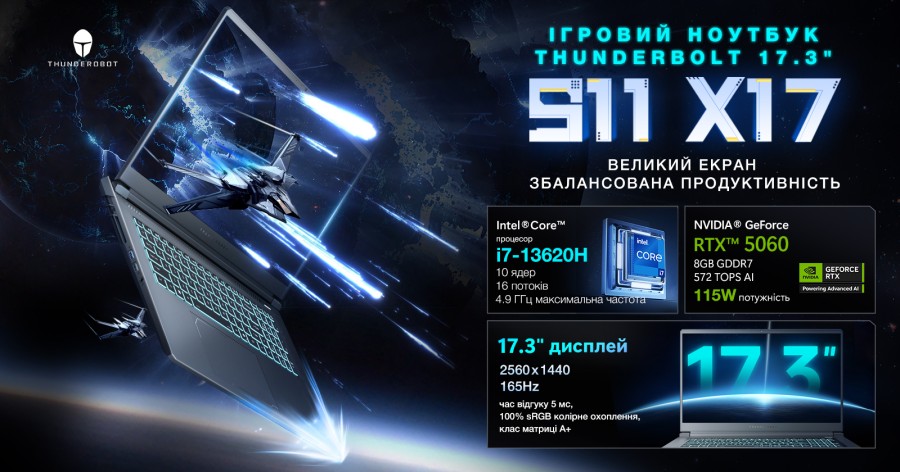 Ноутбук Thunderobot 911 X17 (911X17-i7136H56C1Q165MBD)
