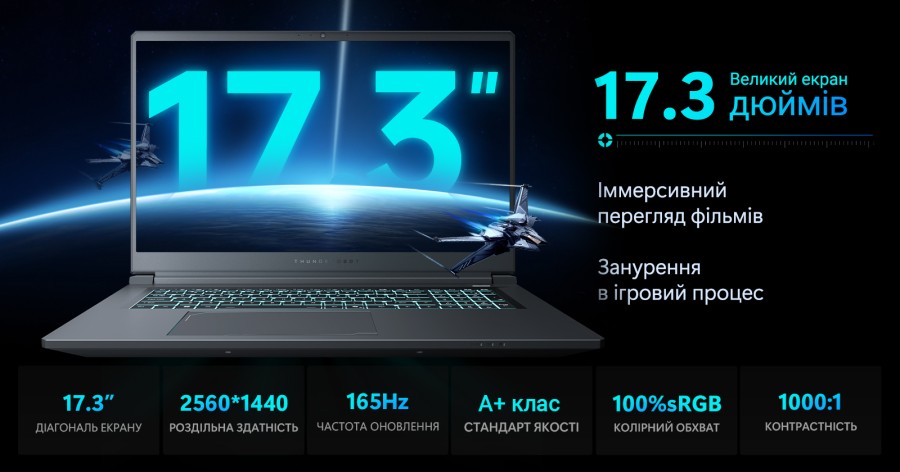 Ноутбук Thunderobot 911 X17 (911X17-i7136H56C1Q165MBD)