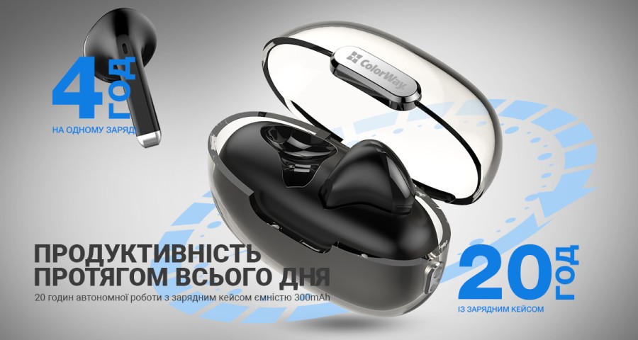 Навушники ColorWay Slim TWS-2 Earbuds Black (CW-TWS2BK)