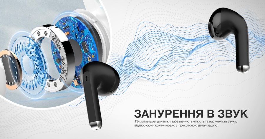 Навушники ColorWay Slim TWS-2 Earbuds Black (CW-TWS2BK)