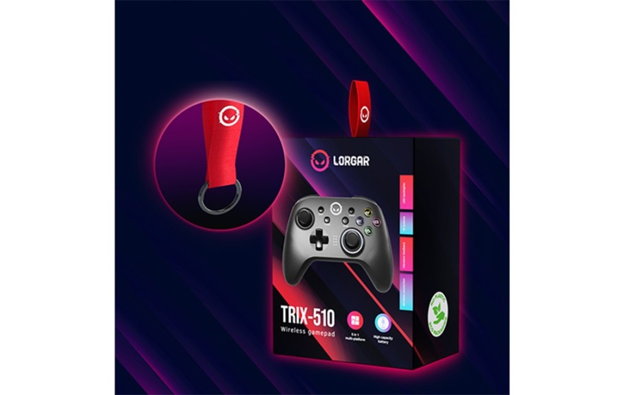 Геймпад Lorgar TRIX-510 PC iOS13 Android PS3 Bluetooth Black (LRG-GP510)