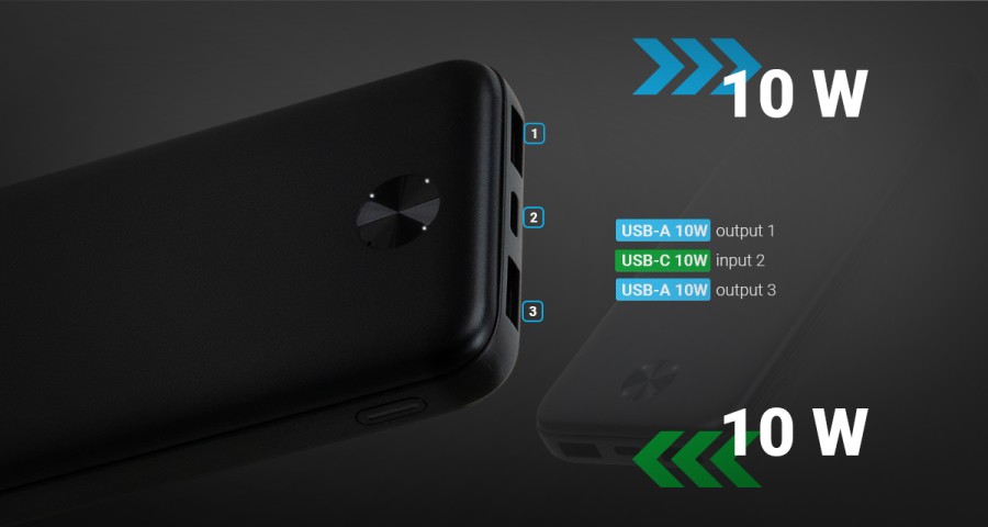 Батарея універсальна Vinga 10000 mAh 10W Black (VPBB10)