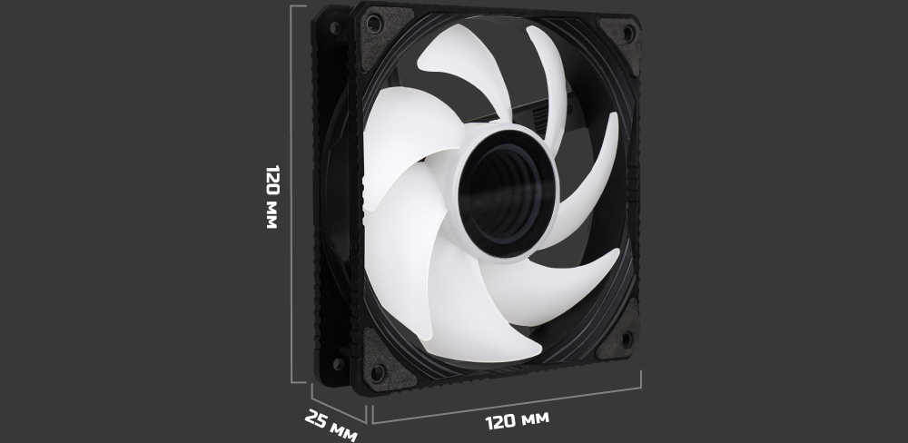 Корпусний вентилятор 2E GAMING AIR COOL INFINITY ACF120IW-ARGB, 120mm, 1200rpm, 3pin, 3pin+5VAura, 23dBa