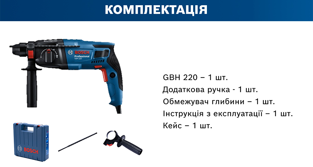 Перфоратор Bosch GBH 220 Professional (06112A6020)