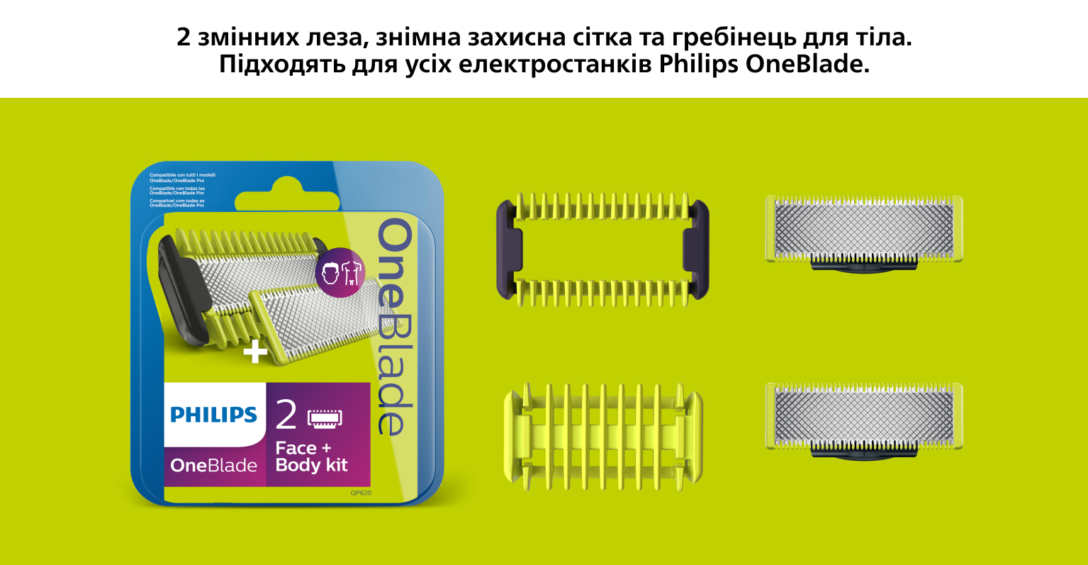 Змінне лезо Philips OneBlade Face + Body QP620/50