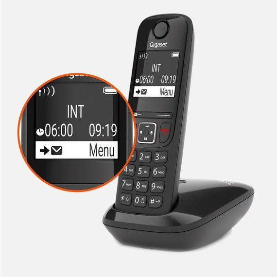 Радіотелефон DECT Gigaset AS690 DUO, чорний