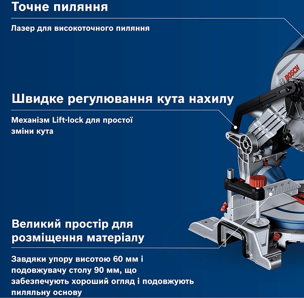 Пила торцювальна Bosch GCM 216 (0601B33000)