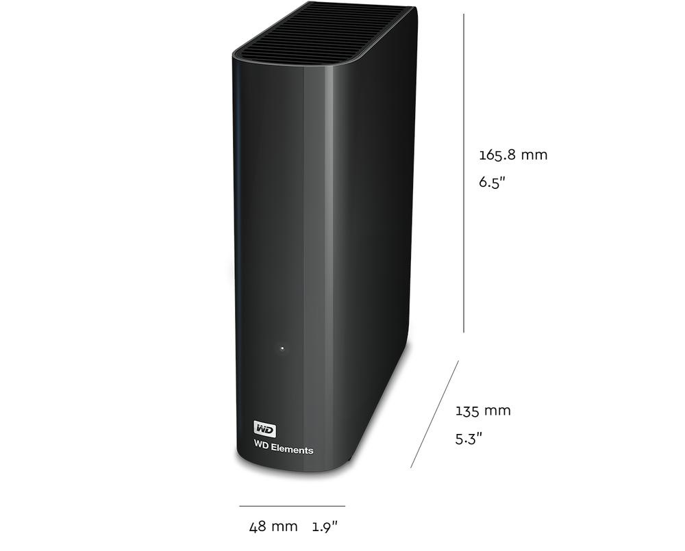 Накопичувач зовнішній HDD WD 3.5″ 8TB USB 3.0 Elements Desktop (WDBWLG0080HBK-EESN)