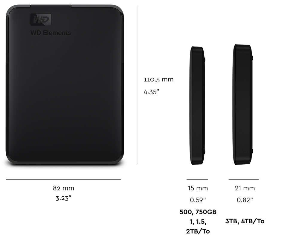 Жорсткий диск WD 2.5″ USB 3.0 4TB Elements Portable (WDBU6Y0040BBK-WESN)