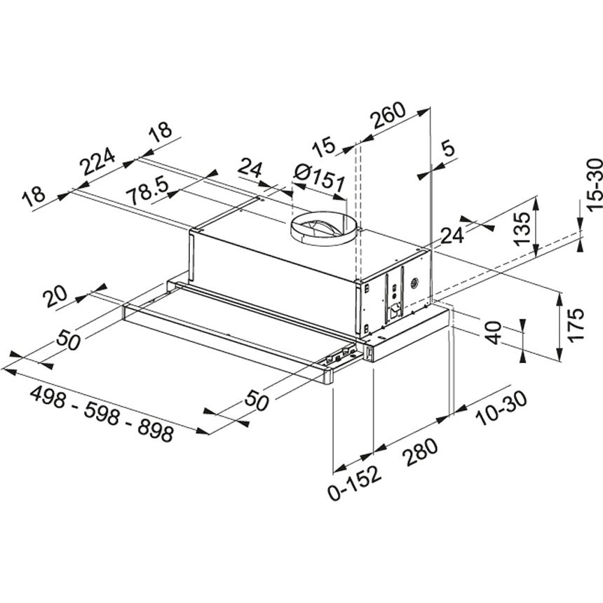 Вбудована витяжка Franke FTC 632L BK