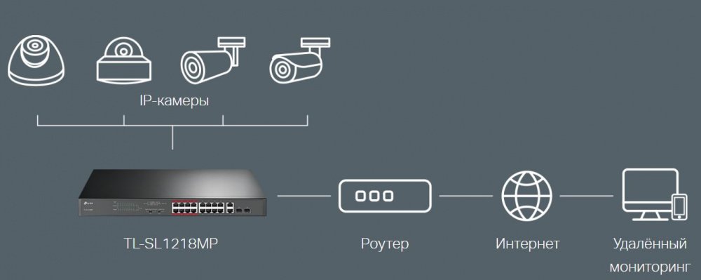 Комутатор TP-LINK TL-SL1218MP