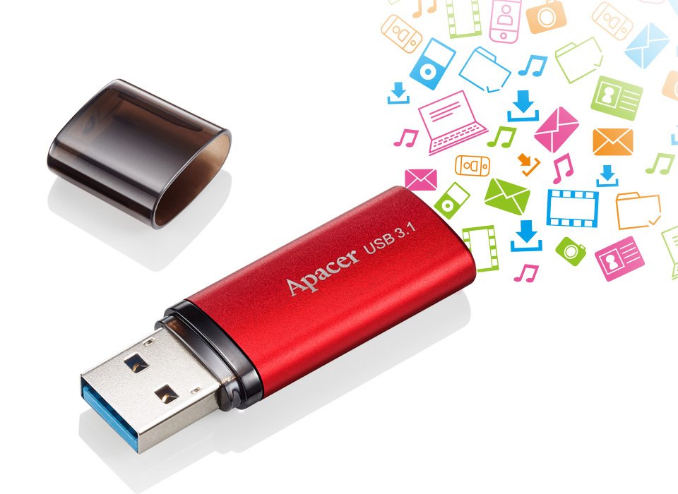 Накопичувач USB 3.1 APACER AH25B 32GB Red (AP32GAH25BR-1)