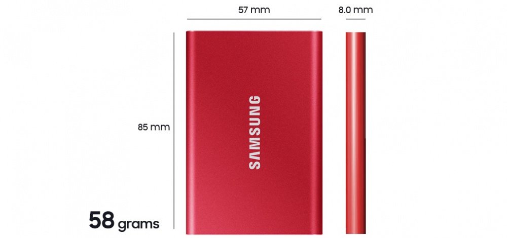 SSD накопичувач SAMSUNG USB Type-C 1TB T7 Titan Gray (MU-PC1T0T/WW)