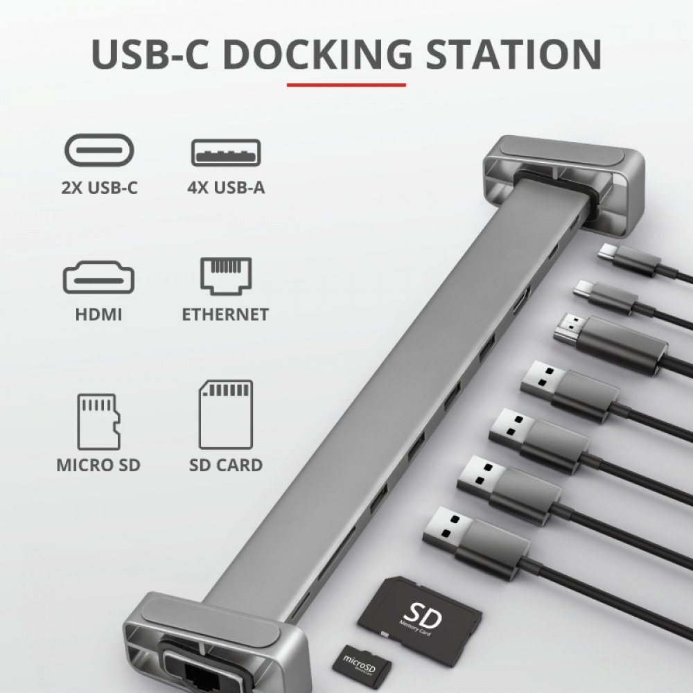 USB-хаб Trust Dalyx Aluminium 10-in-1 USB-C Multi-Port Dock (23417_TRUST)