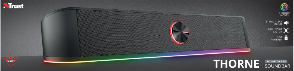 Акустична система Trust GXT 619 Thorne RGB Illuminated Soundbar Black (24007_TRUST)