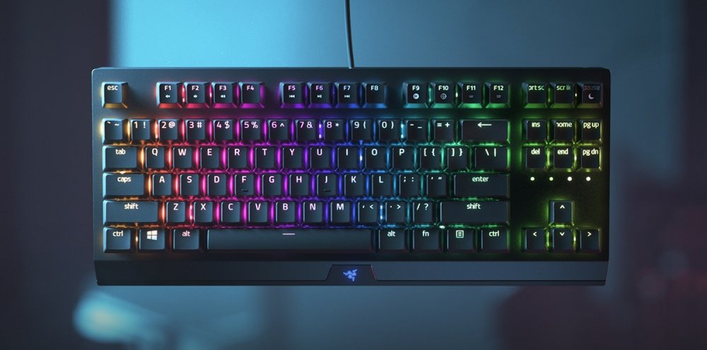 Ігрова клавіатура Razer BlackWidow V3 Tenkeyless Green Switch USB RGB, Black (RZ03-03490700-R3R1)