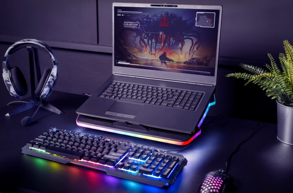 Підставка для ноутбука Trust GXT 1126 Aura 17″ RGB Black (24192_TRUST)