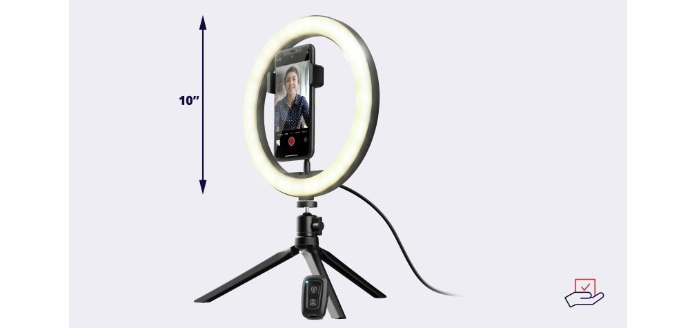 Штатив Trust зі світлодіодним кільцем Maku Ring Light Vlogging kit Black (24393_TRUST)