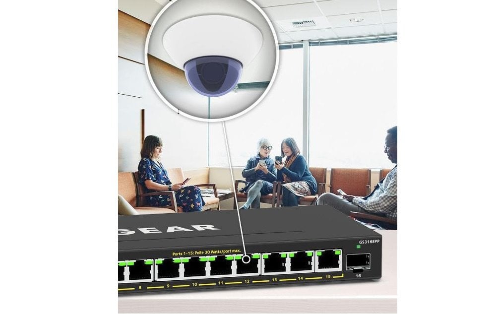 Комутатор NETGEAR GS316EPP 15x1GE PoE+(231Вт), 1xSFP, керований