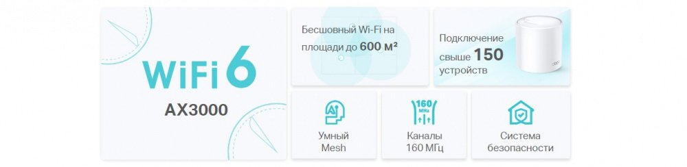 Маршрутизатор TP-LINK DECO X50 1PK AX3000 3xGE LANWAN MU-MIMO OFDMA MESH