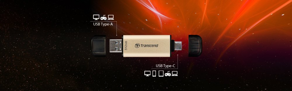 Накопичувач USB 3.2+Type-C Transcend JetFlash 930 Black R420/W400MB/s 256GB (TS256GJF930C)