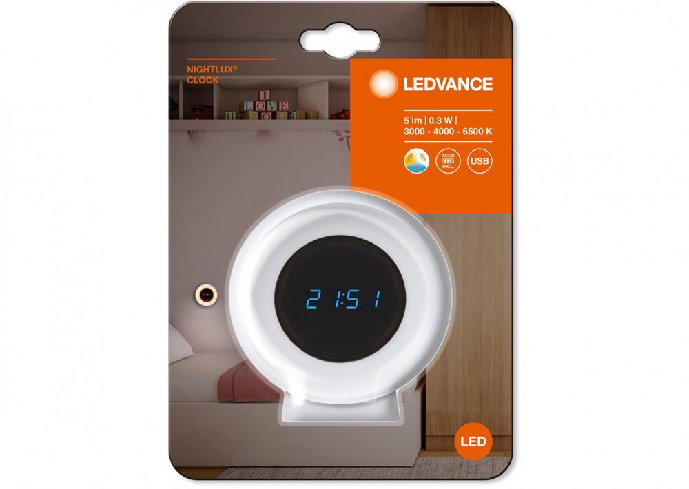 Нічник OLEDVANCE Nighlux CLOCK (4058075757721)