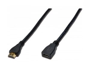 Кабель Digitus HDMI High Speed + Ethernet (AM/AF) 3.0m, Black (AK-330201-030-S)