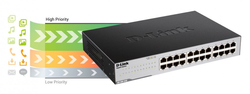 Комутатор D-Link GO-SW-24G/E 24xGE, Некерований (GO-SW-24G/E)