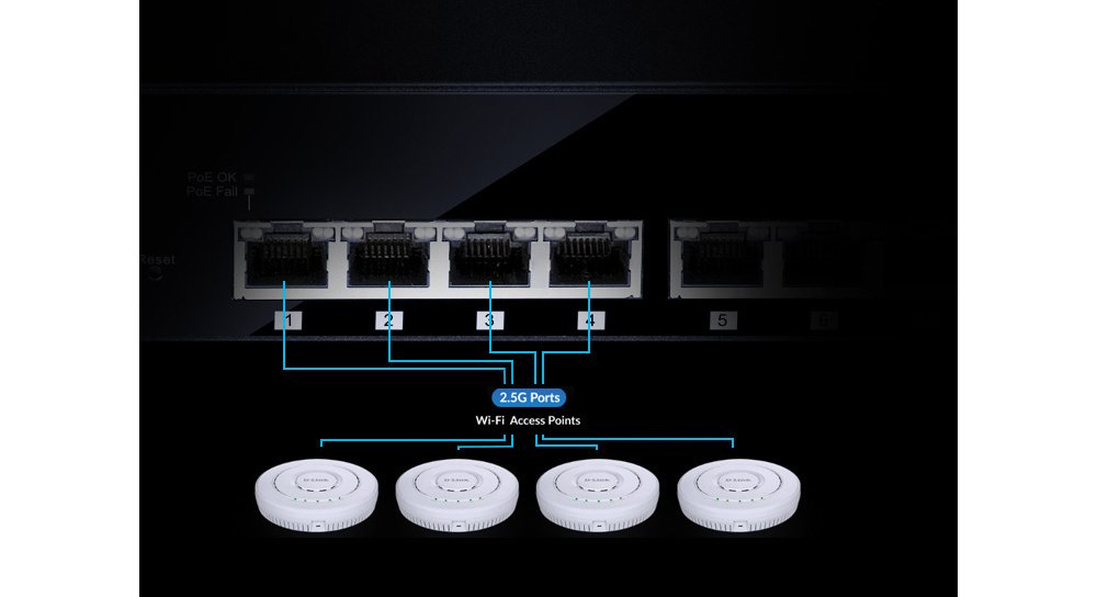 Комутатор D-Link DMS-105/E 5×2.5GE, Некерований (DMS-105/E)