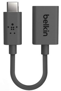 Адаптер Belkin USB-C > USB-AF, 0.14м, чорний