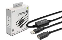 Кабель Digitus USB 2.0 (AM/AF) 10.0m, активный, Black (DA-73100-1)