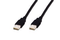 Кабель USB DIGITUS USB 2.0 AM/AM 1.8m, Black (AK-300100-018-S)