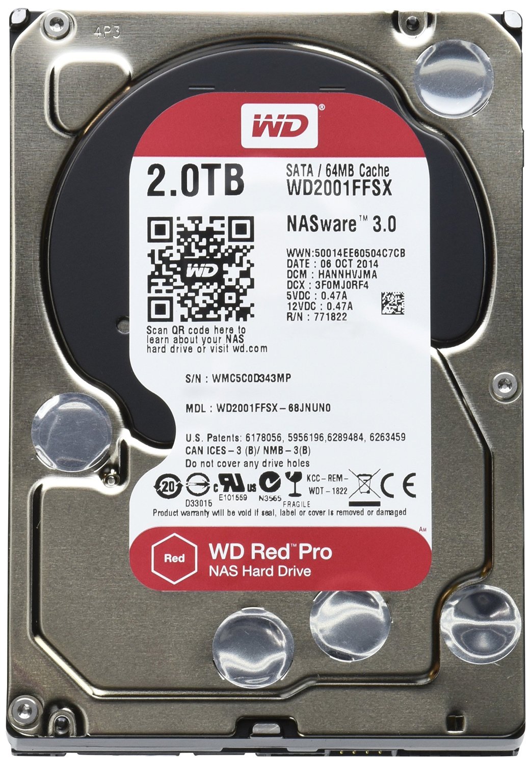 Жорсткий диск WD  2TB 3.5" 7200 64MB SATA Red Pro NAS