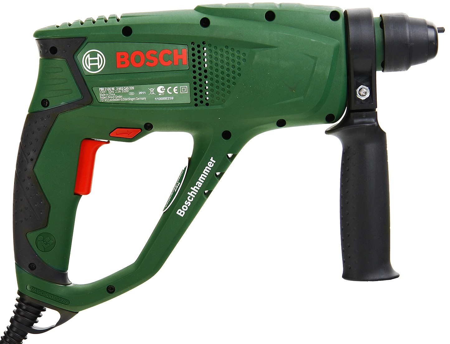 Перфоратор Bosch PBH 2100 RE, SDS-plus, 550Вт, 1.7Дж, 2.2кг