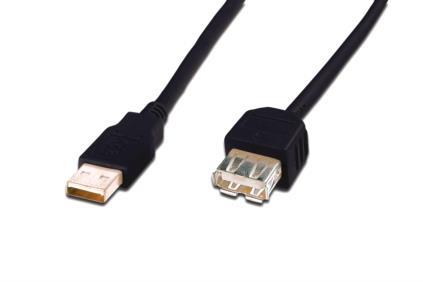 Кабель USB (AM/AF) подовжувач ASSMANN 5.0м, Black (AK-300202-050-S)