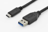 Кабель Assmann USB-A – Type-C 1m Black (AK-300136-010-S)