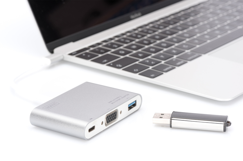 USB хаб DIGITUS USB Type-C to VGA, USB 3.0, Type-C (DA-70839)